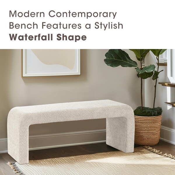 INK+IVY Steve Boucle Waterfall Bench - On Sale - Bed Bath & Beyond